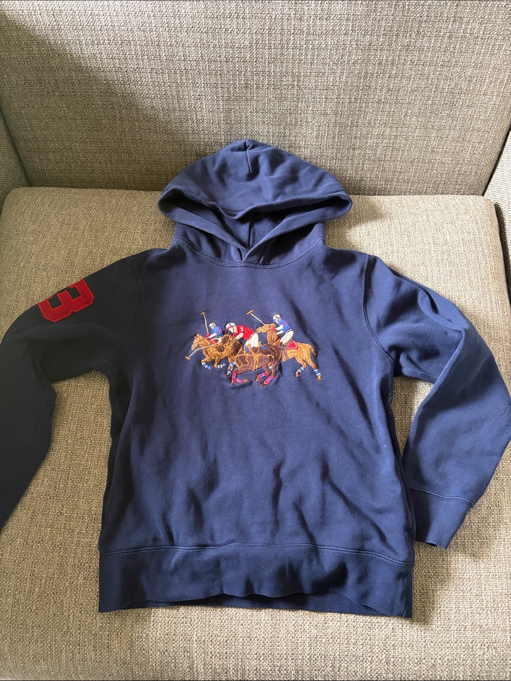 Boys Polo by Ralph Lauren Navy Hoodie with Polo Player Embroidery (10)